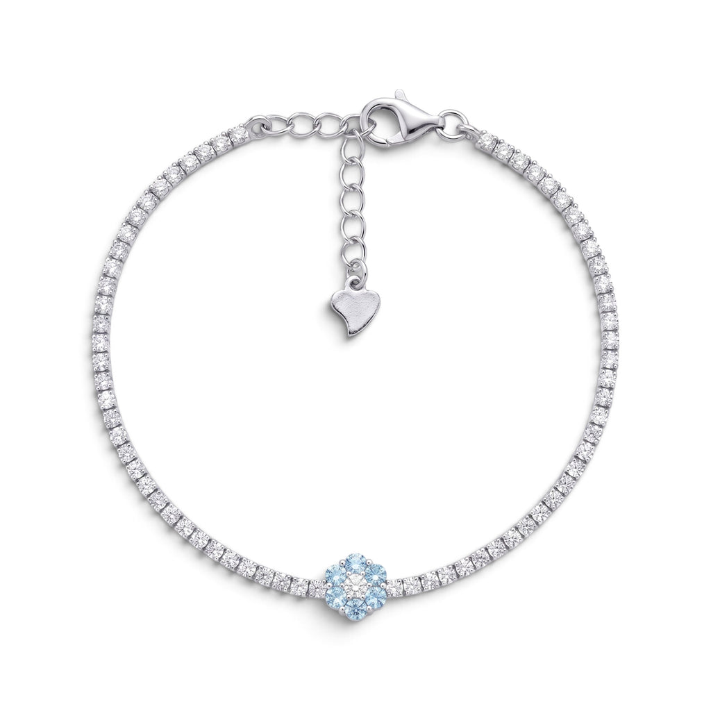 Bracciale Tennis Fiore In Argento 925