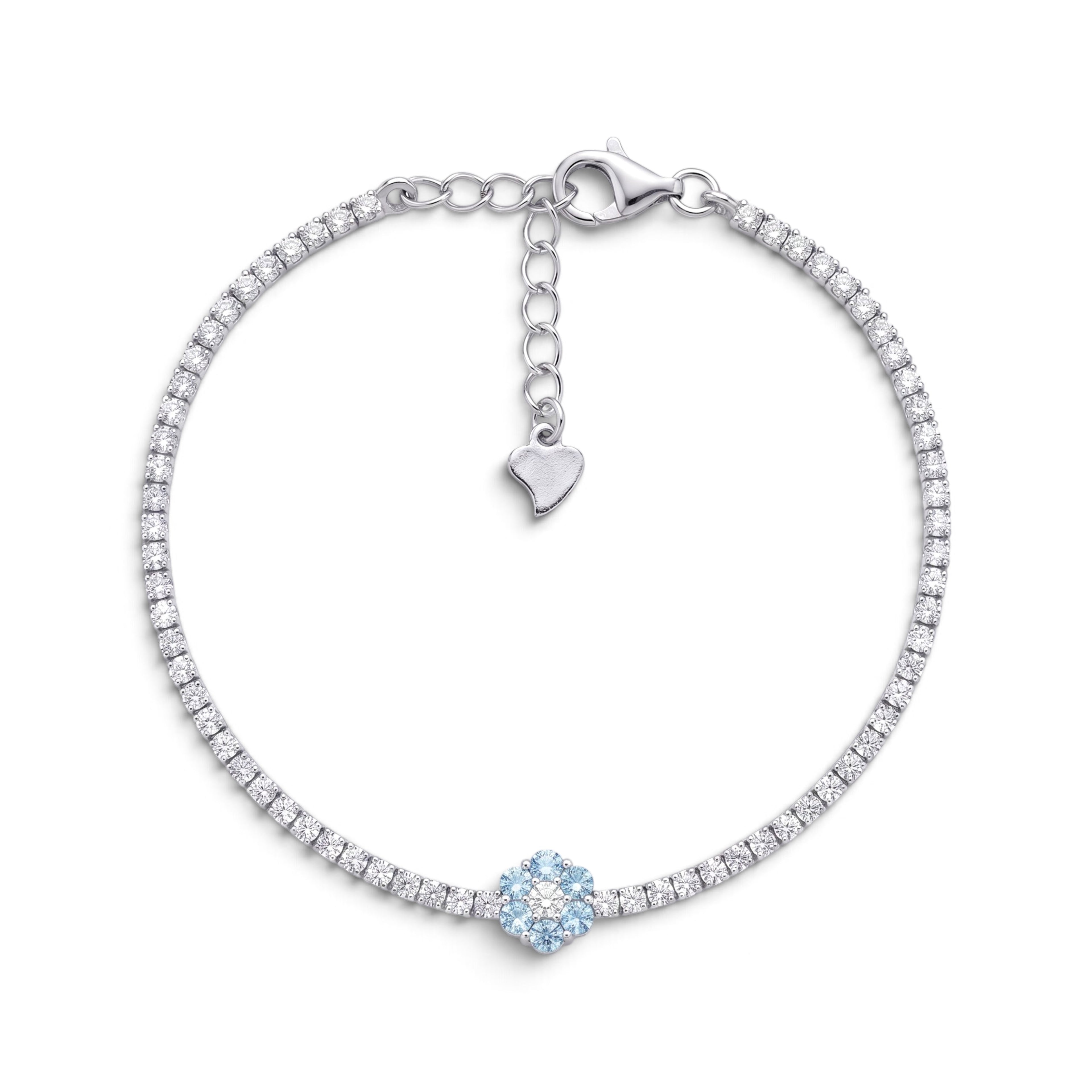Bracciale Tennis Fiore In Argento 925