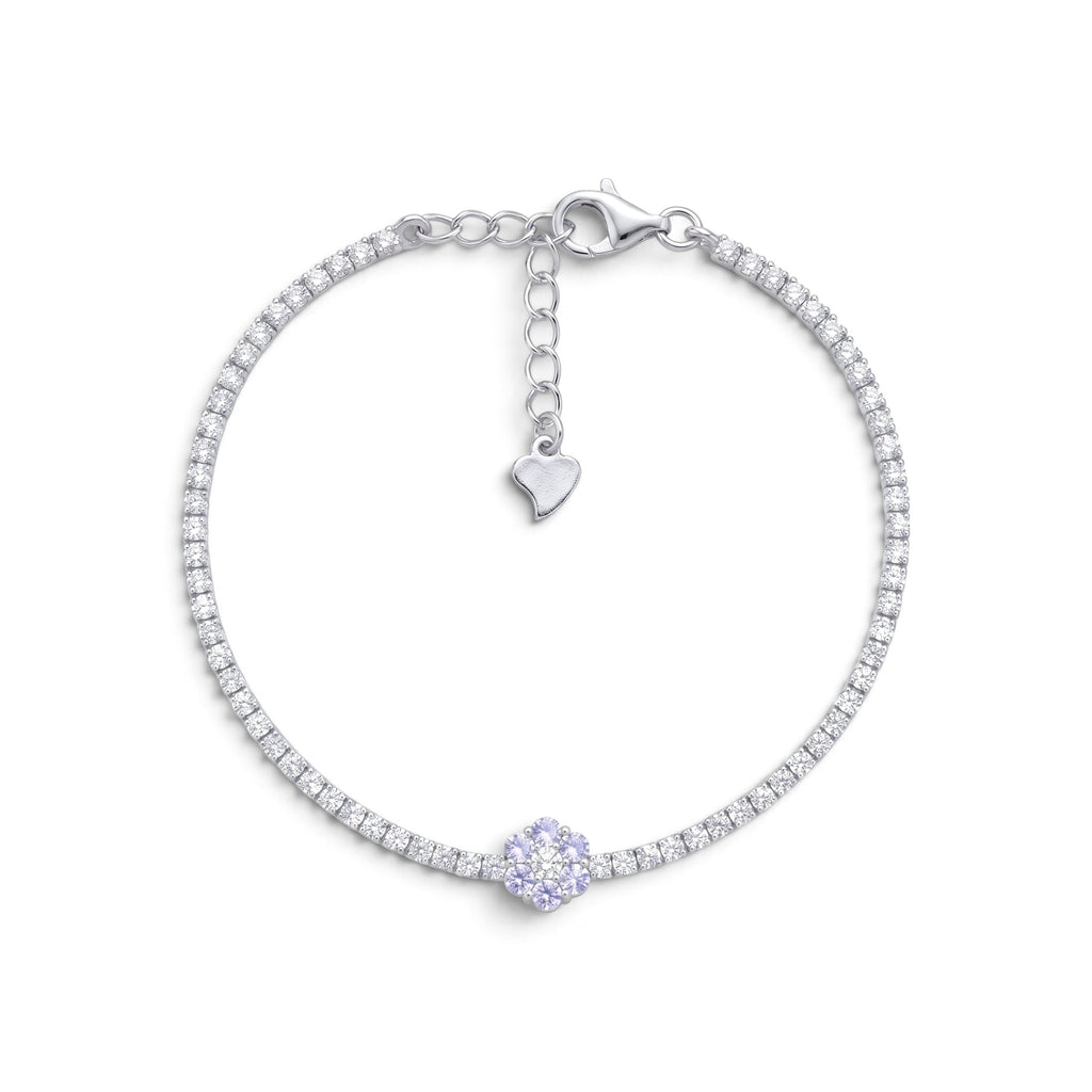 Bracciale Tennis Fiore In Argento 925