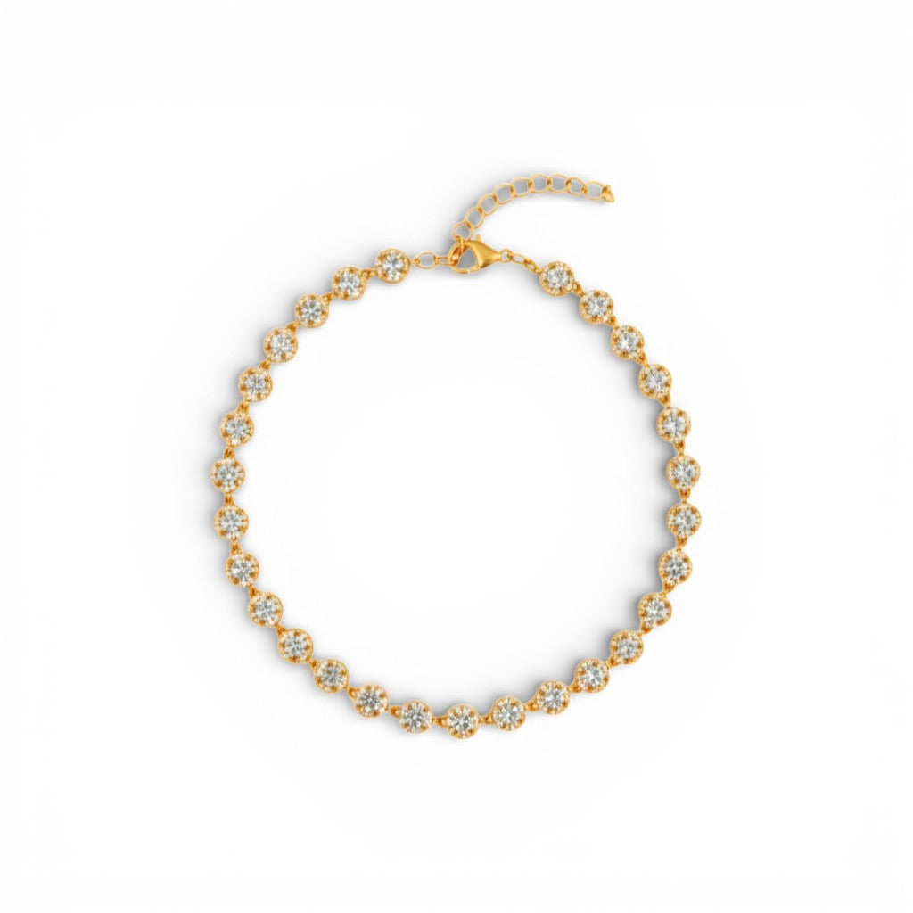 Bracciale Tennis con Zirconi Bianchi in Acciaio Inossidabile