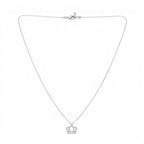 Collana con Pendente Corona e Goccia Zirconata In Argento 925