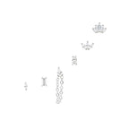 Set Orecchini In Acciaio Inossidabile con Pietre Colorate