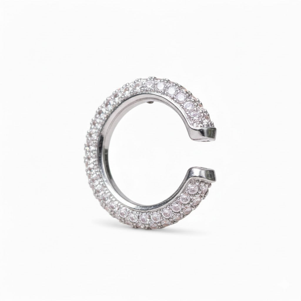 Ear Cuff a Fascia con Pavé di Zirconi In Acciaio Inossidabile