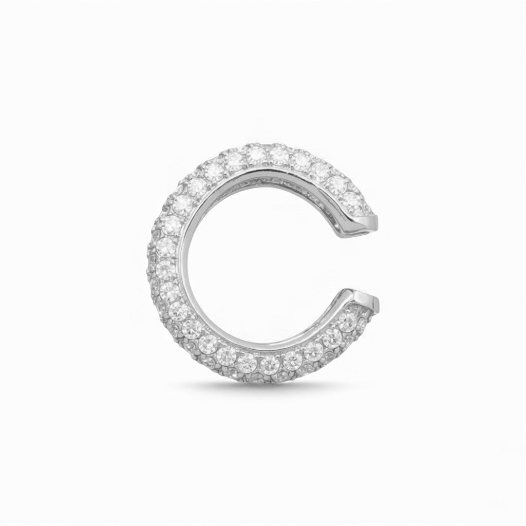 Ear Cuff a Fascia con Pavé di Zirconi In Acciaio Inossidabile