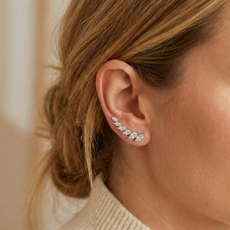 Orecchini con Zirconi Incastonati In Argento 925