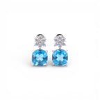 Orecchini Fioritura Celeste con Pietra Azzurra In Argento 925