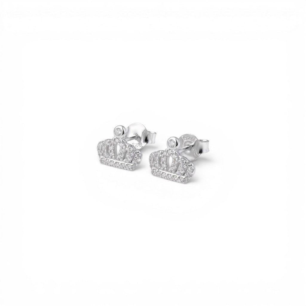 Orecchini Corona Zirconati In Argento 925
