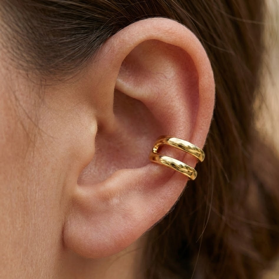 Ear Cuff Doppio Tratto Minimal in Argento 925