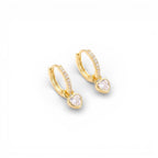 Orecchini Cuore Sospeso con Zircone In Argento 925