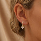 Orecchini Cuore Sospeso con Zircone In Argento 925