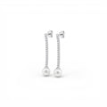 Orecchini Pendenti Tennis con Perla Finale In Argento 925