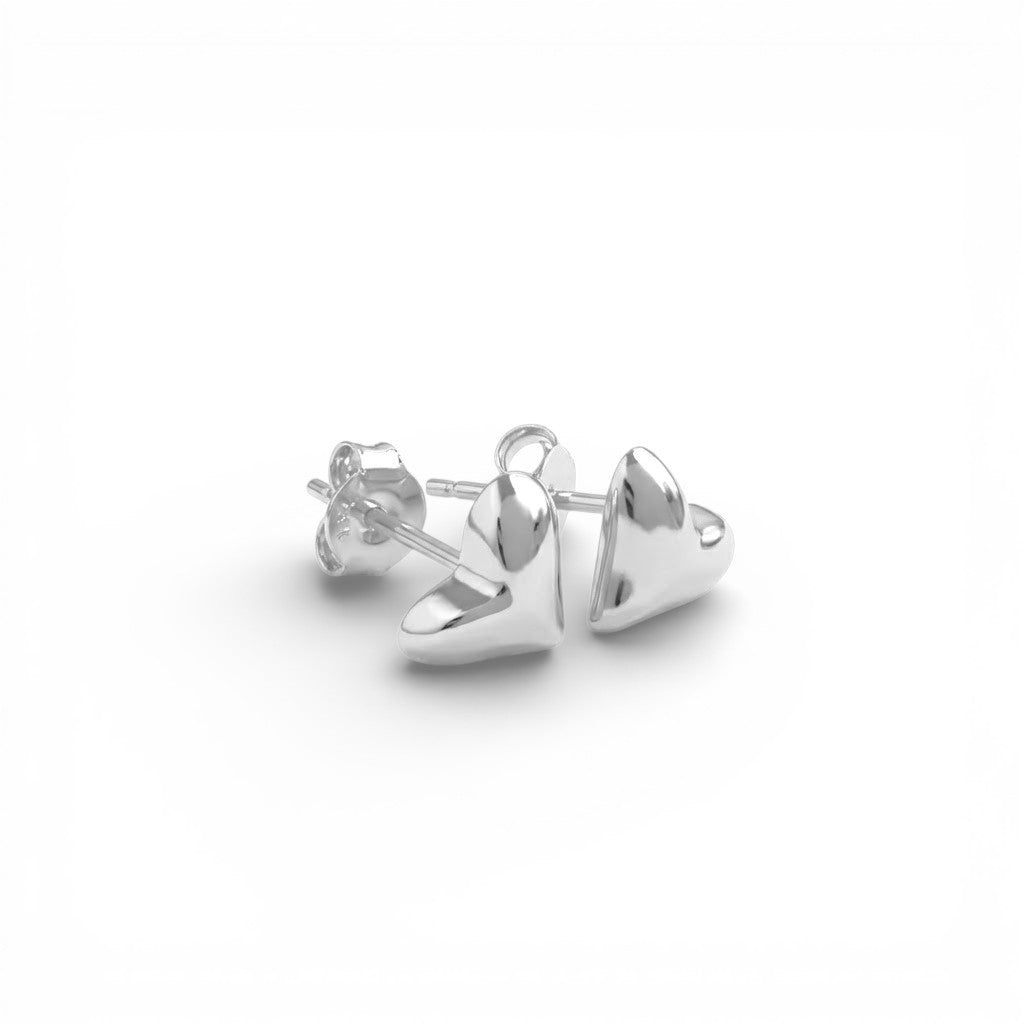 Orecchini Cuore Stilizzato In Argento 925