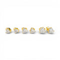 Set Orecchini a Cuore Diamantato In Acciaio Inossidabile