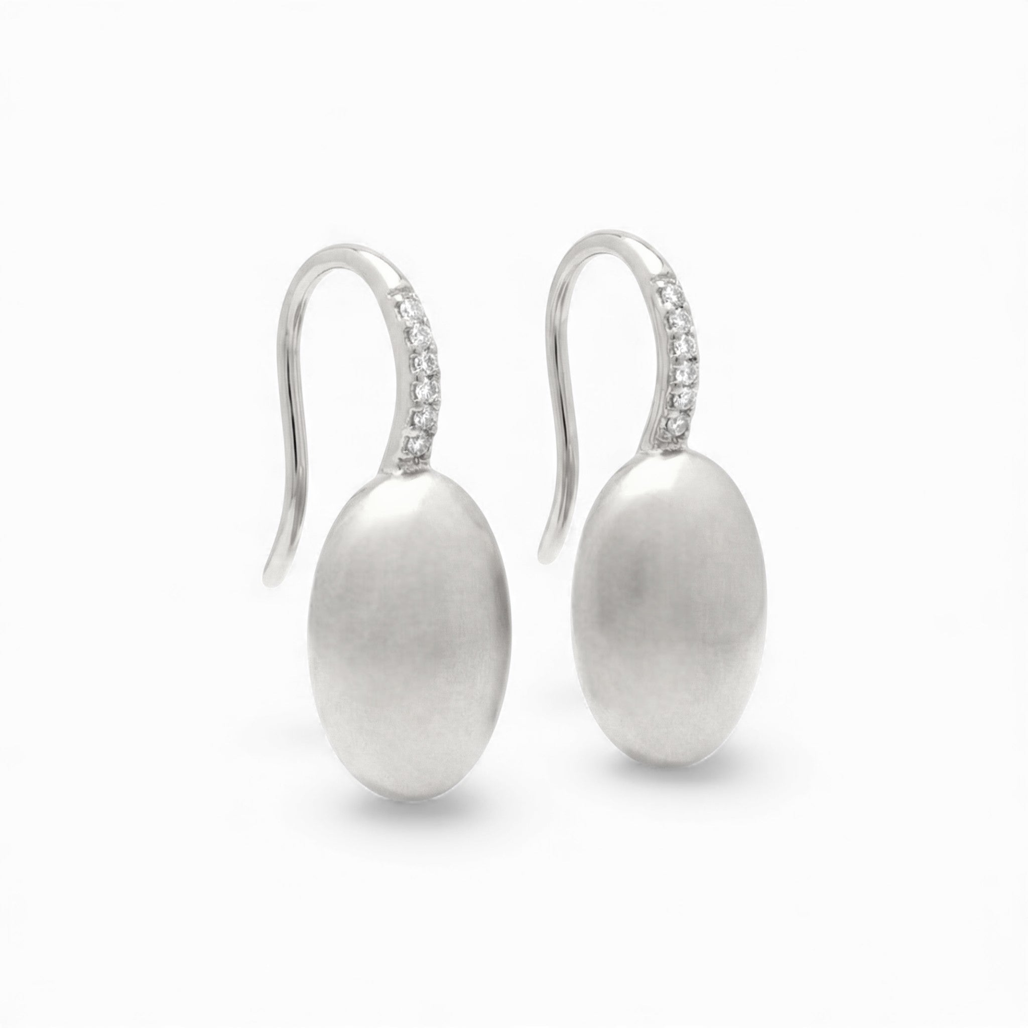 Orecchini Pendenti Opachi con Pavé di zirconi In Acciaio Inossidabile