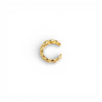 Ear Cuff Intrecciato Effetto Torchon con Zirconi In Acciaio Inossidabile