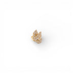 Ear Cuff Foglia con Pave di Zirconi In Acciaio Inossidabile
