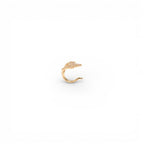 Ear Cuff Foglia con Pave di Zirconi In Acciaio Inossidabile