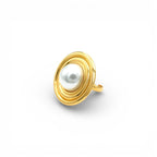 Anello con Perla Centrale In Acciaio Inossidabile