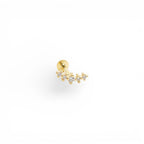 Piercing Mezzaluna Zirconata In Argento 925