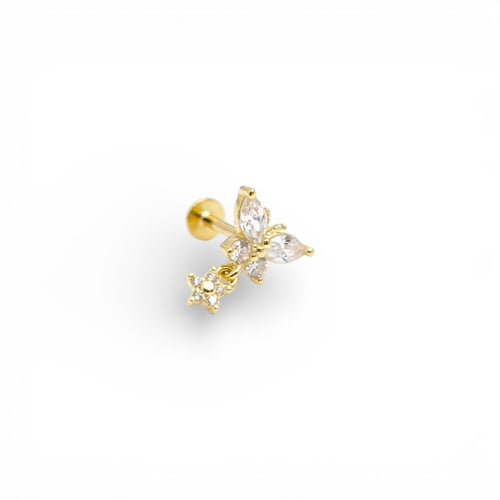 Piercing con Pendente Farfalla Orecchio in Argento 925