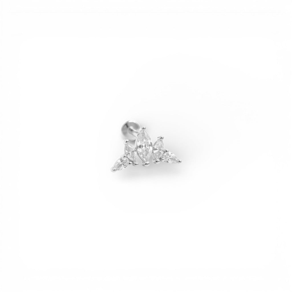 Piercing Corona Marquise In Argento 925