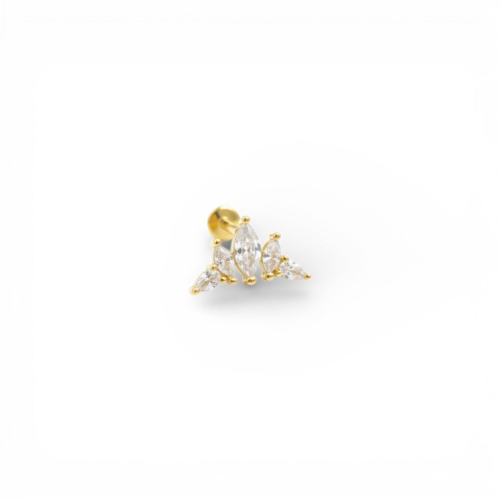 Piercing Corona Marquise In Argento 925