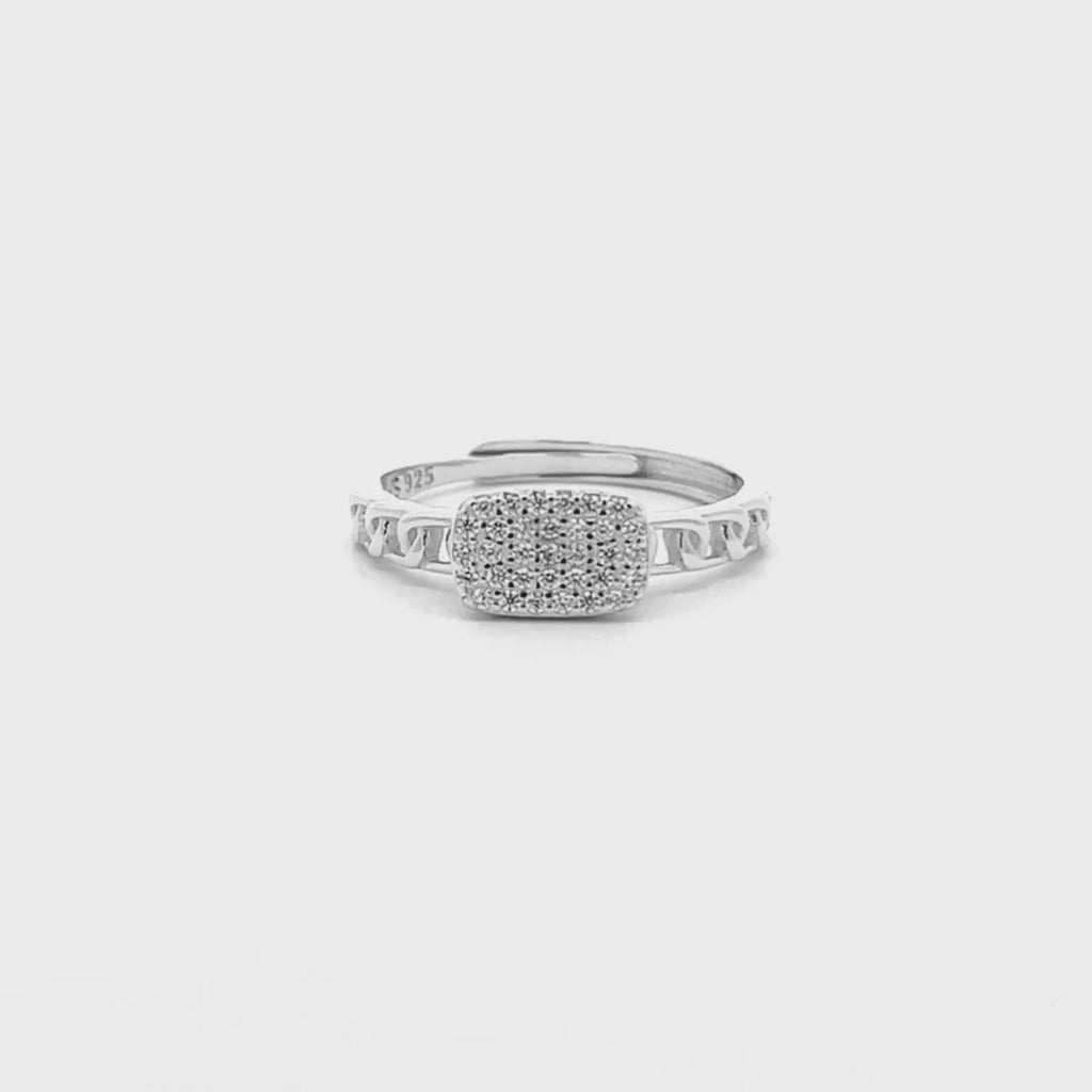 Anello Catena Pavé Argento