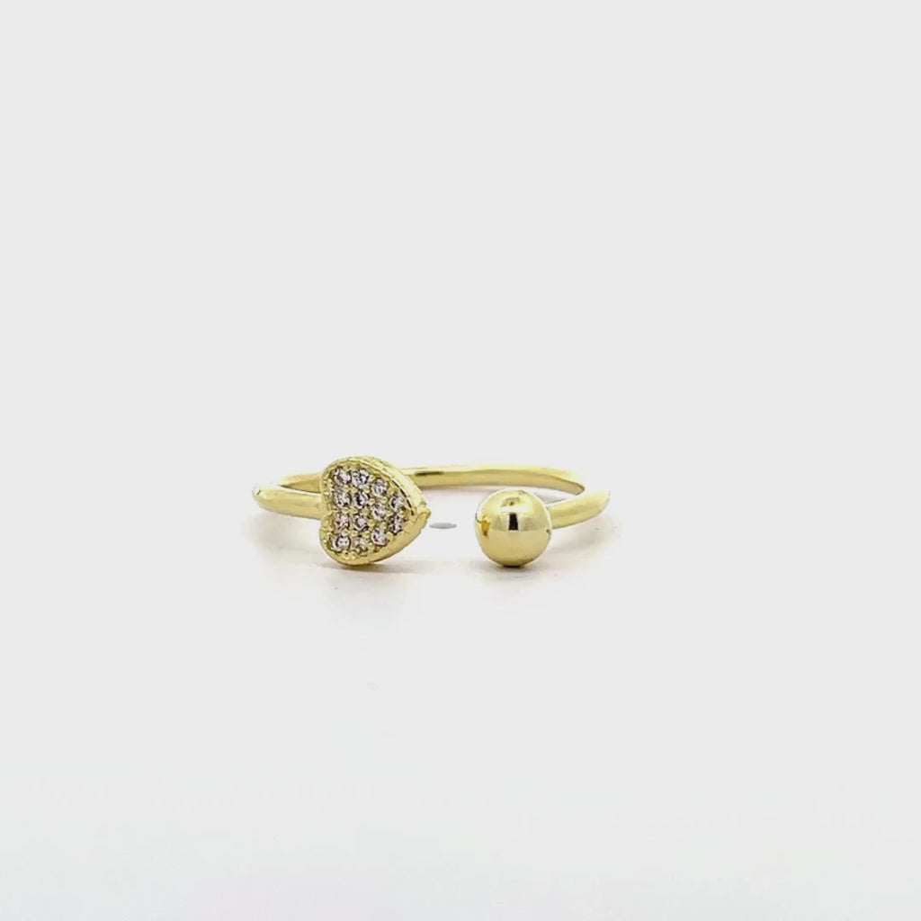 Anello Cuore e Sfera in Argento 925