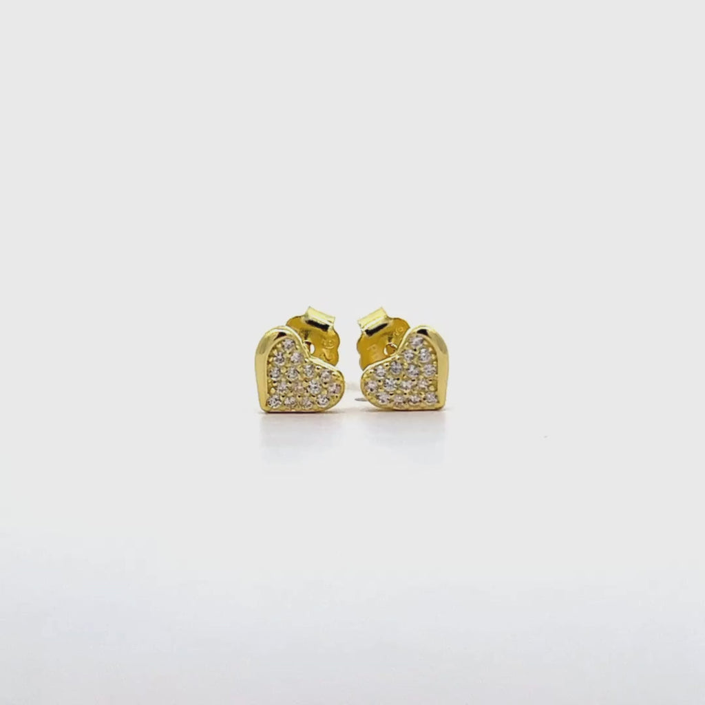 Orecchini Cuori Pavè In Argento 925