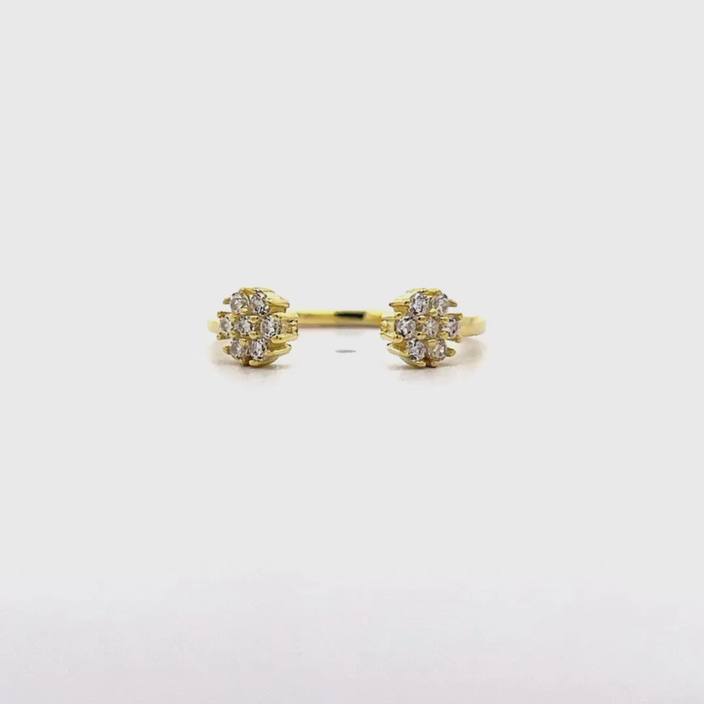 Anello Aperto Fiore Argento 925