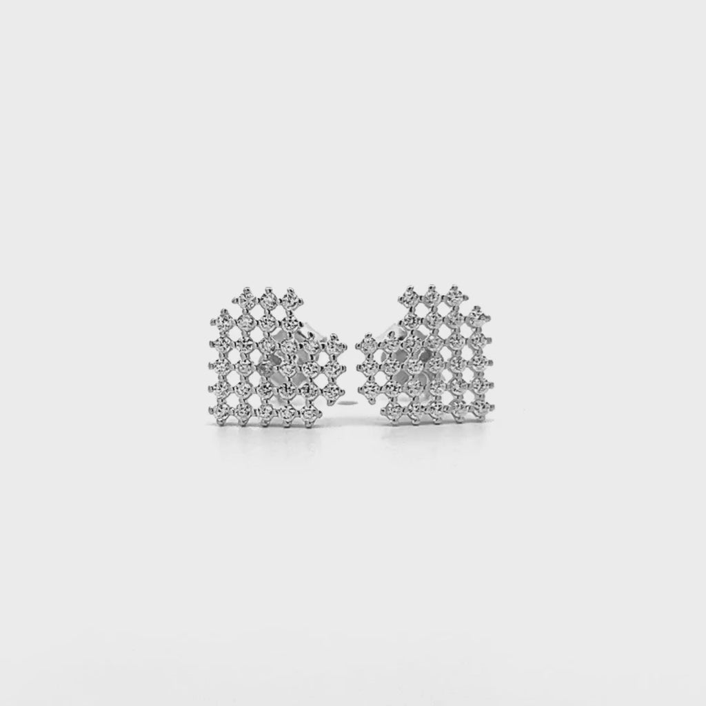 Orecchini in Argento 925 Con Cuori Pixel