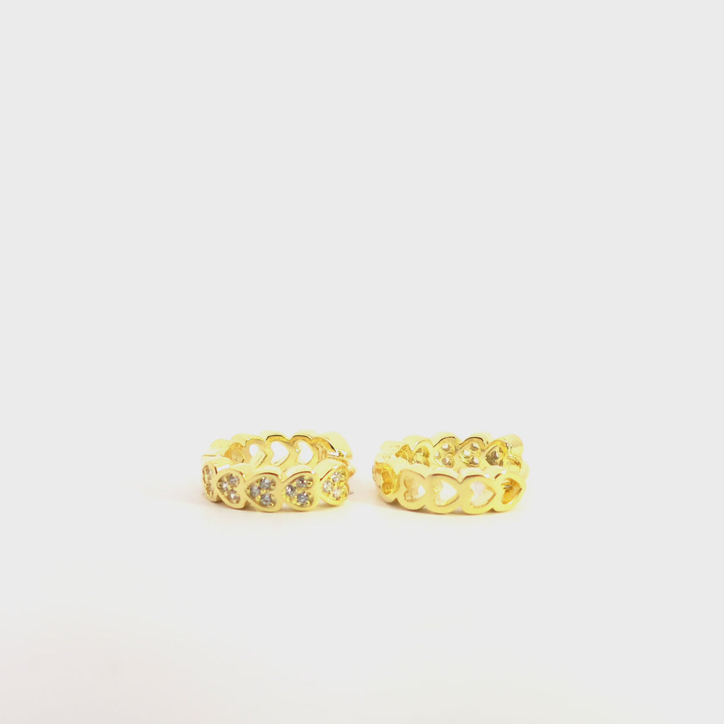 Orecchini Doppio Battito di Cuori In Argento 925