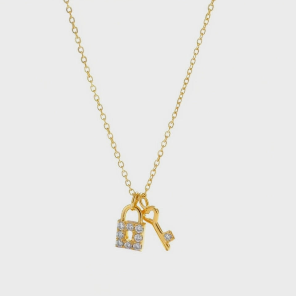 Collana Lucchetto e Chiave In Acciaio Inossidabile