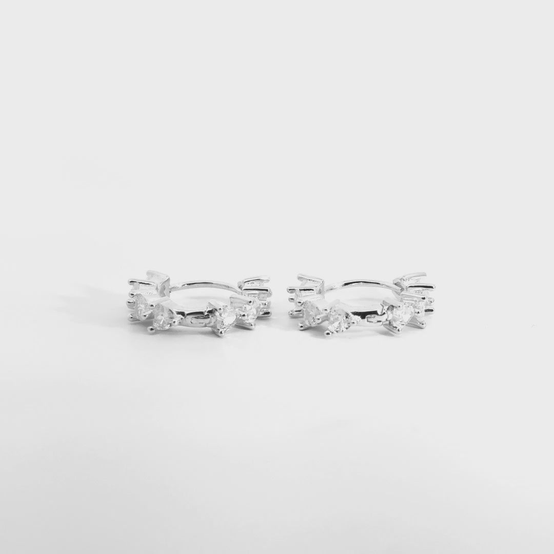 Orecchini Sestetto Brillante a Cerchietto In Argento 925