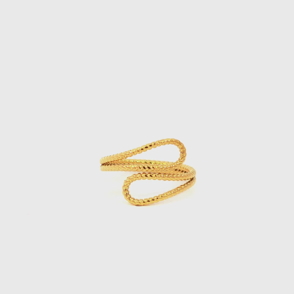 Anello Spirale Twist Sottile In Acciaio Inossidabile