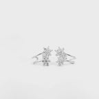 Orecchini Duo di Primavera con Fiori Zirconati In Argento 925