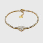 Bracciale Cuore con Zirconi in Acciaio