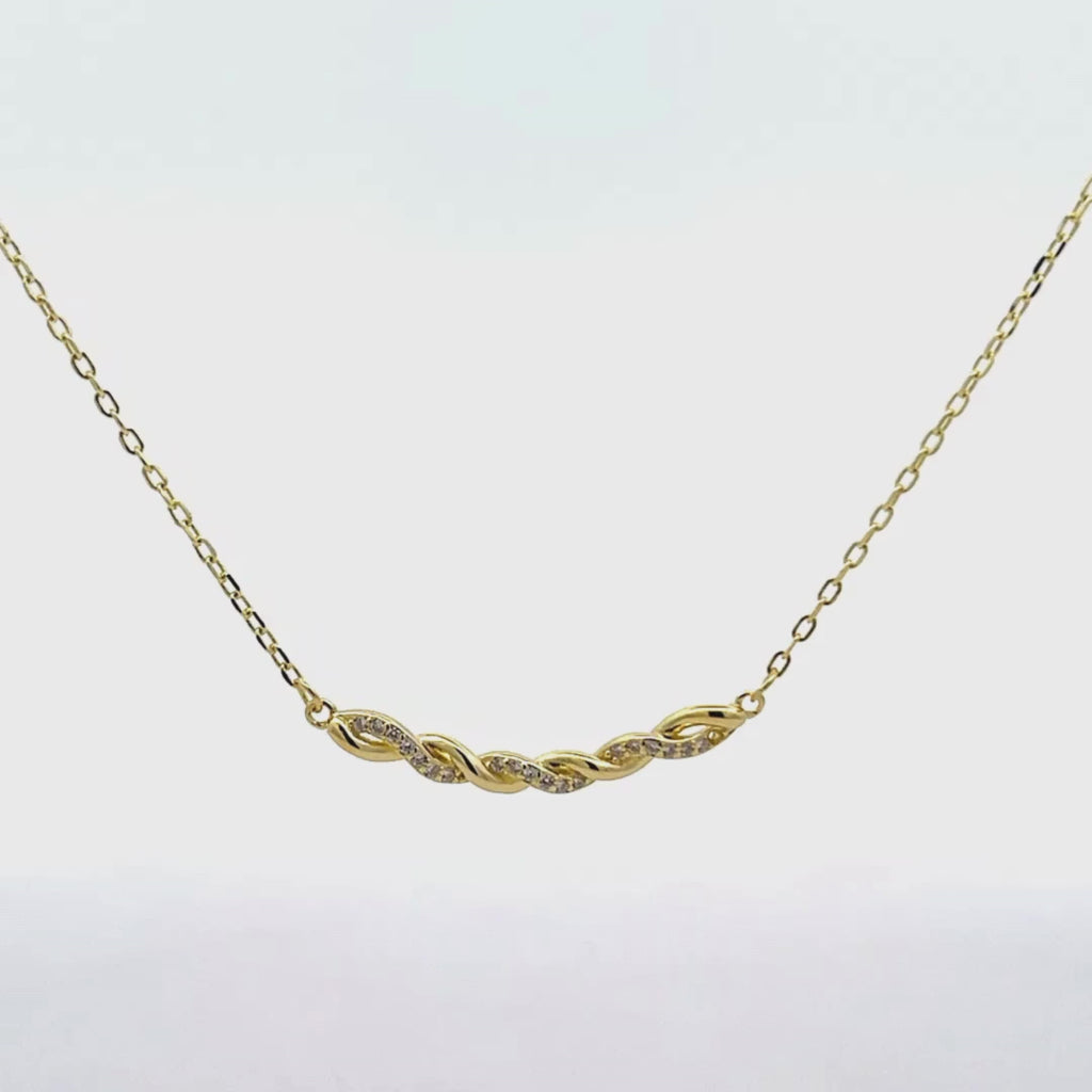 Collana nodo intrecciato brillante in Argento 925