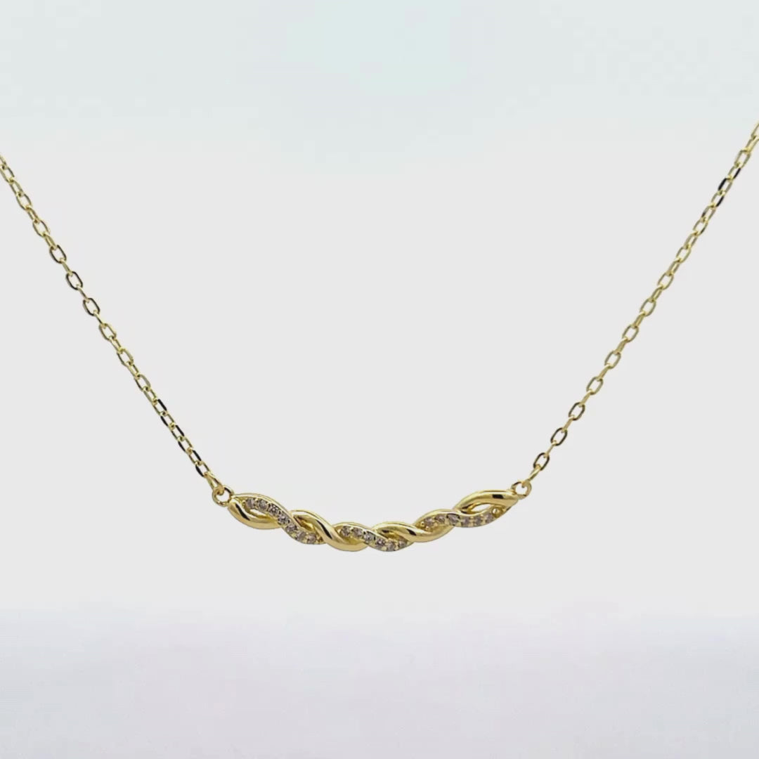 Collana nodo intrecciato brillante in Argento 925