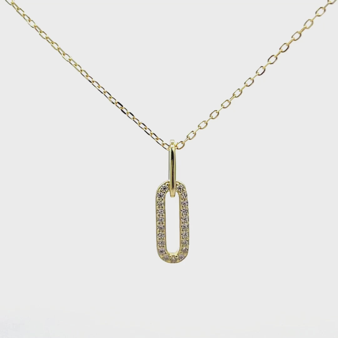 Collana in Argento con Pendente Rettangolare