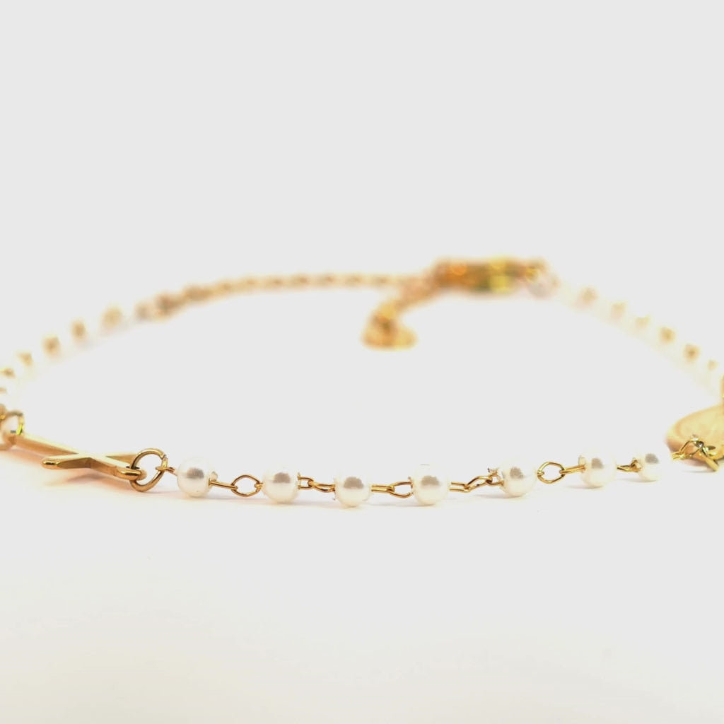 Bracciale Rosario con Perle In Acciaio Inossidabile