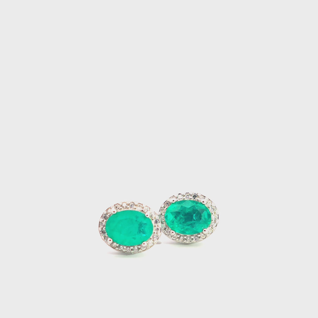 Orecchini a Lobo con Pietra Colorata in Argento 925