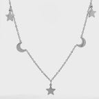 Collana Stelle e Lune in Acciaio Inossidabile