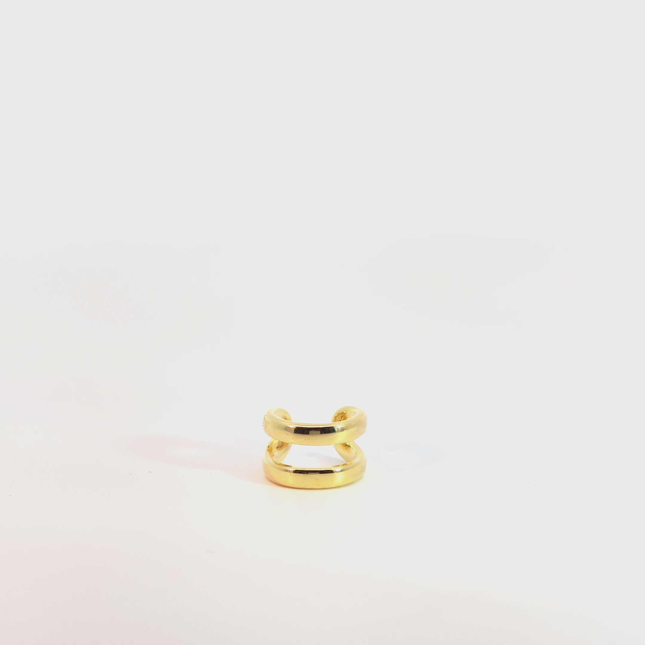 Ear Cuff Doppio Tratto Minimal in Argento 925