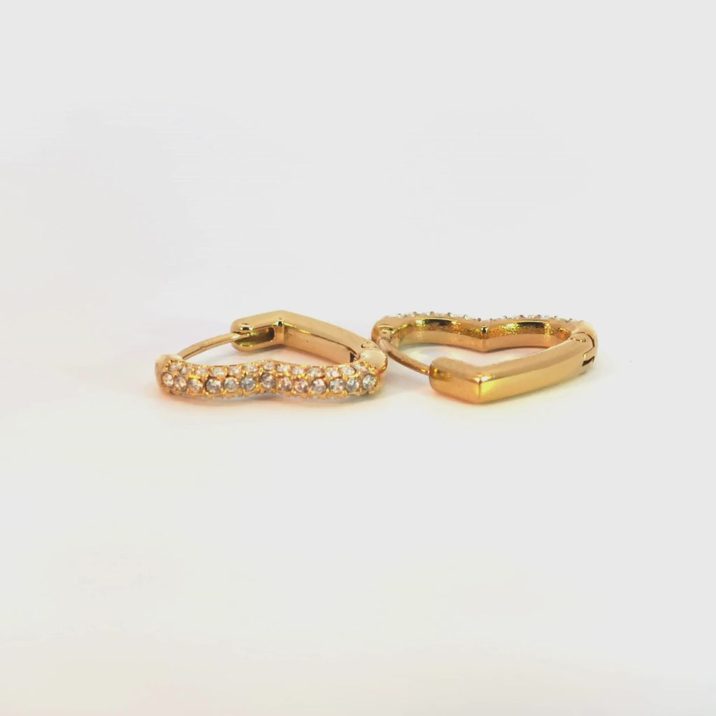 Orecchini Cuore Love Hoop con Zirconi In Acciaio Inossidabile