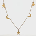 Collana Stelle e Lune in Acciaio Inossidabile