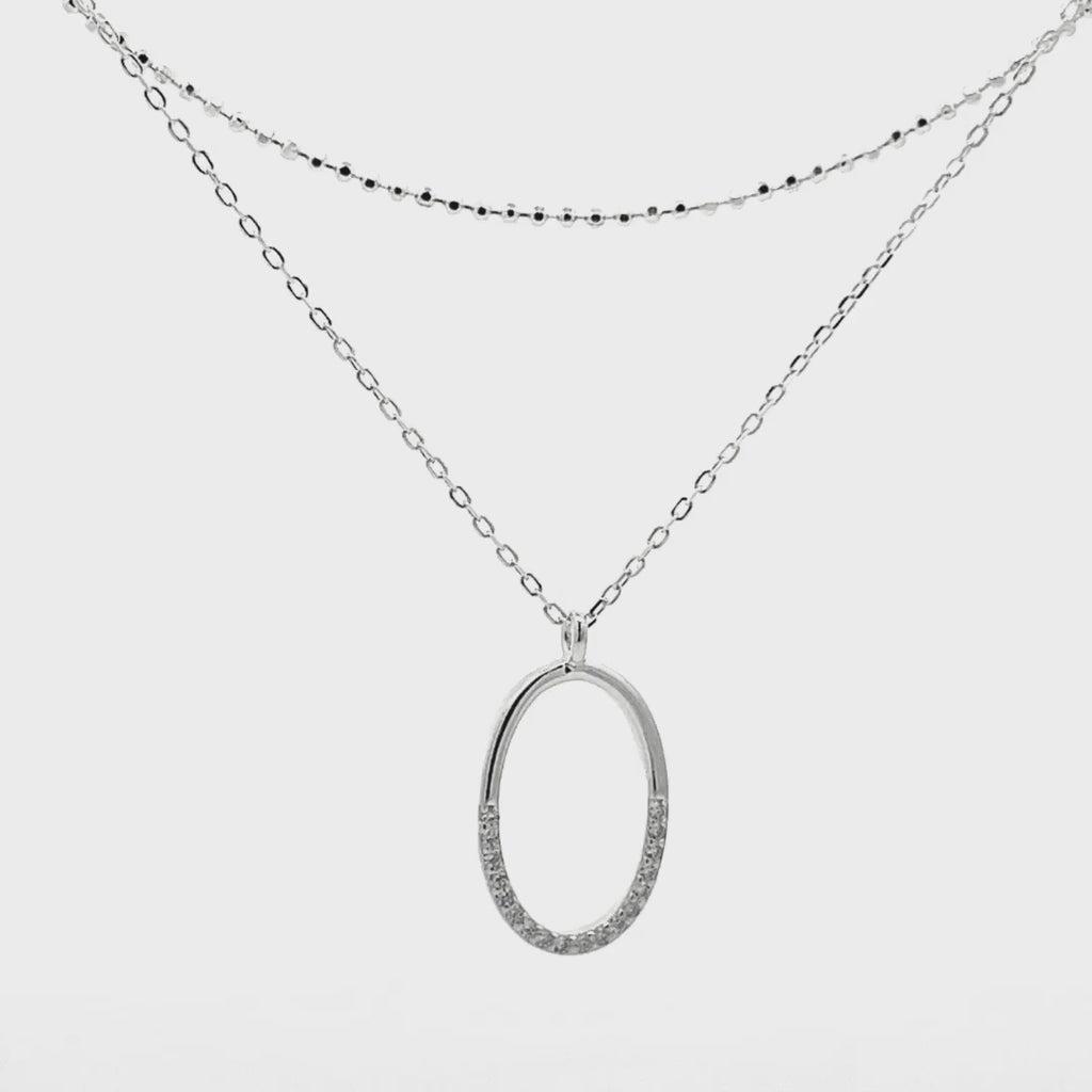 Collana doppio filo ovale in Argento 925