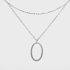 Collana doppio filo ovale in Argento 925