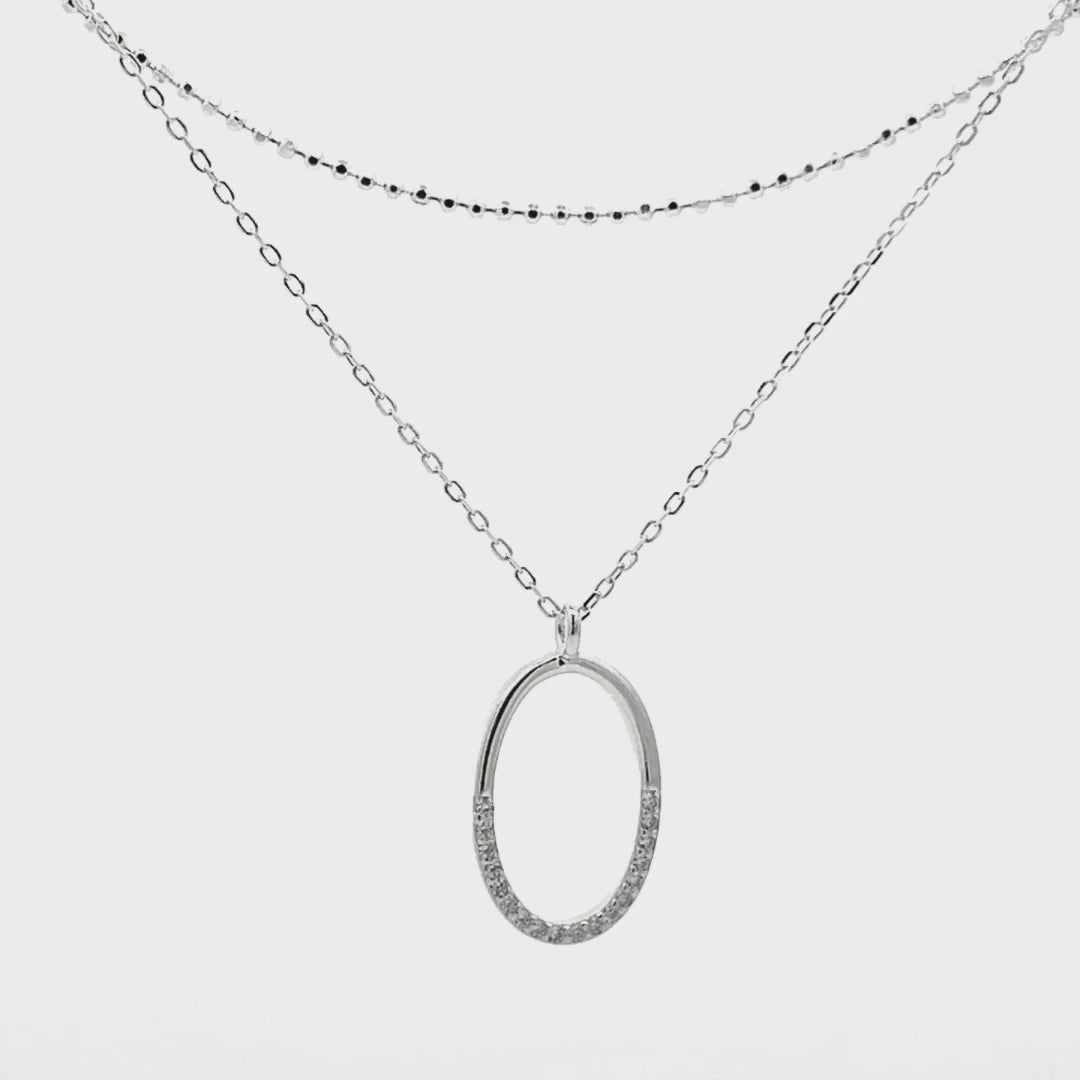 Collana doppio filo ovale in Argento 925