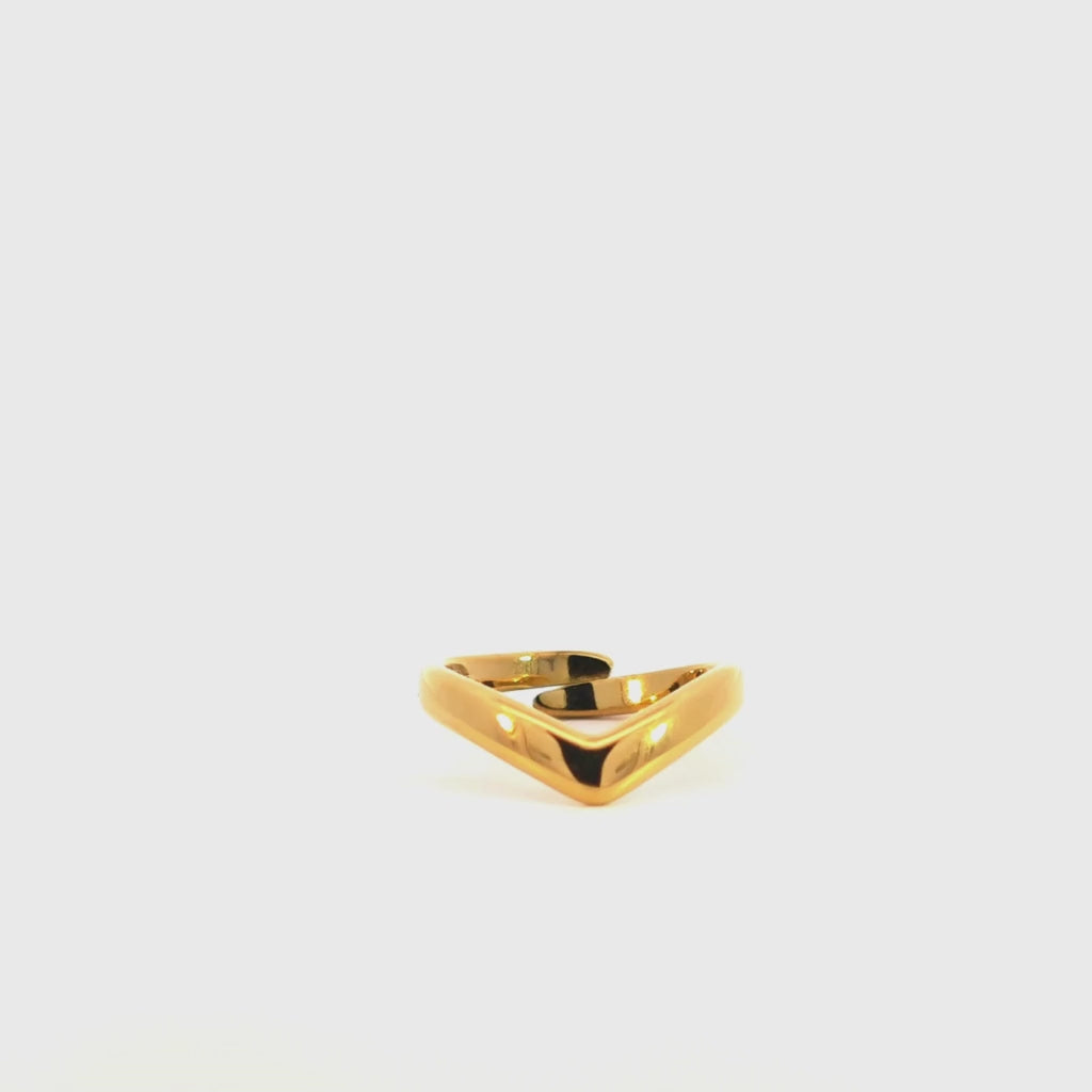 Anello Regolabile V-Shape in Acciaio Inossidabile